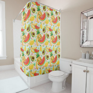 Fresh Summer Fruits Pattern Shower Curtain