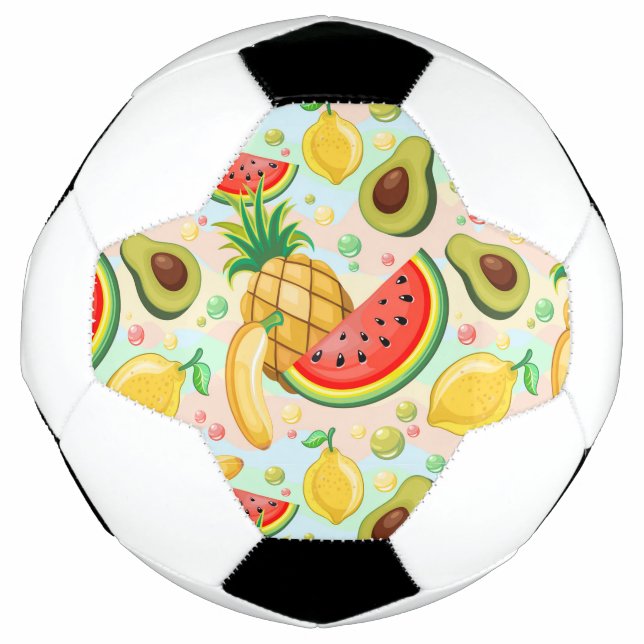 Fresh Summer Fruits Pattern Soccer Ball (Front)