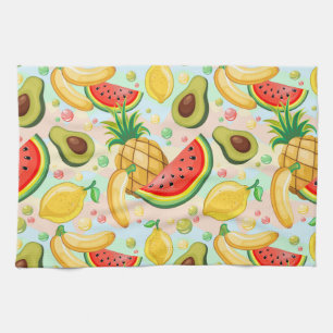 Fresh Summer Fruits Pattern Tea Towel