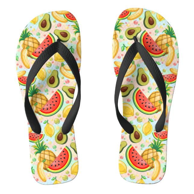 Fresh Summer Fruits Pattern Thongs (Footbed)