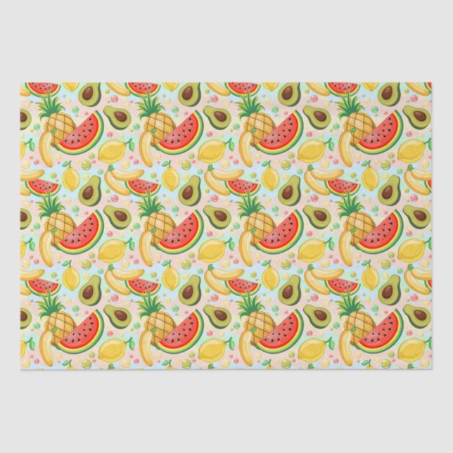 Fresh Summer Fruits Pattern Tissue Paper (Front)