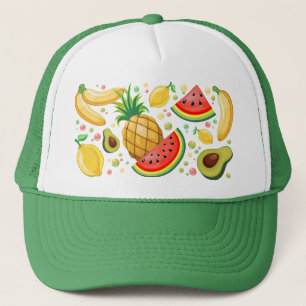 Fresh Summer Fruits Pattern Trucker Hat