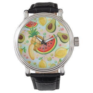 Fresh Summer Fruits Pattern Watch
