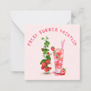 Fresh Summer Vacation  Fresh Strawberry Cool Drink Card