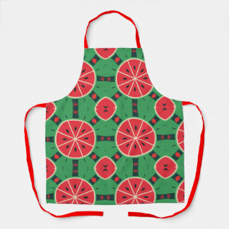 Fresh Summer Watermelon Slices Pattern Kitchen Apron