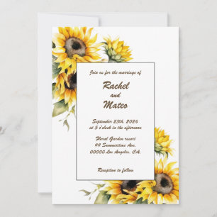 Fresh Sunflowers: Personalized Wedding Invitation