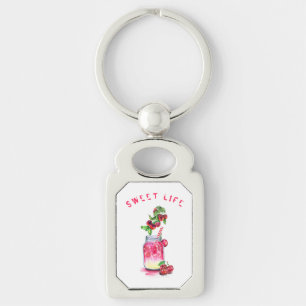 Fresh Sweet Cherry Juice Cool Drink - Summer Fruit Key Ring
