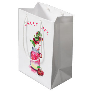 Fresh Sweet Cherry Juice Cool Drink - Summer Party Medium Gift Bag