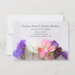 Fresh sweet peas invitation
