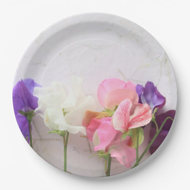 Fresh sweet peas paper plate (Front)