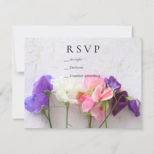 Fresh sweet peas rsvp card
