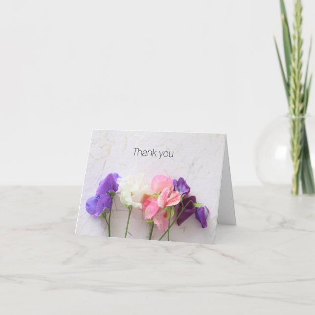 Fresh sweet peas thank you card (Front)