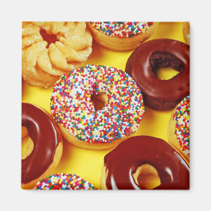 Fresh tasty doughnuts magnet