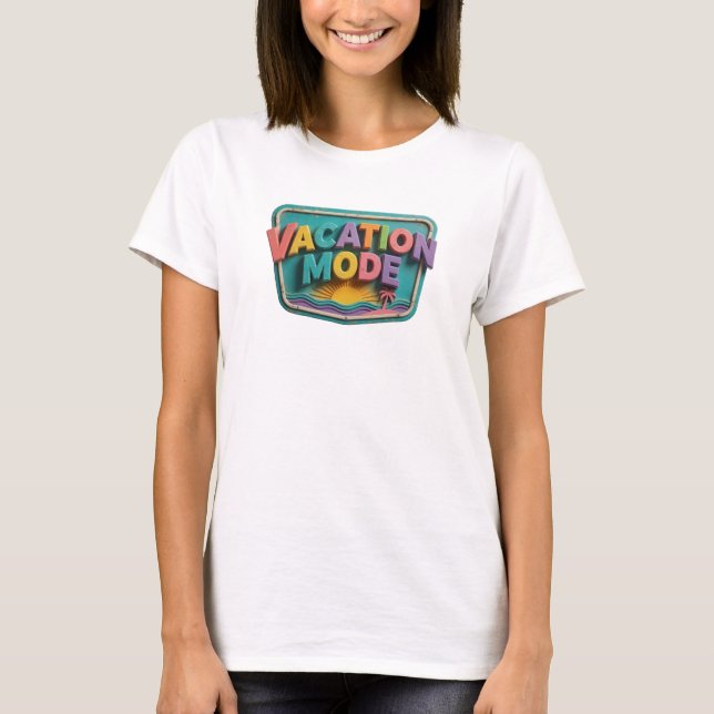 Fresh Teal VACATION MODE Statement Tee (Front)