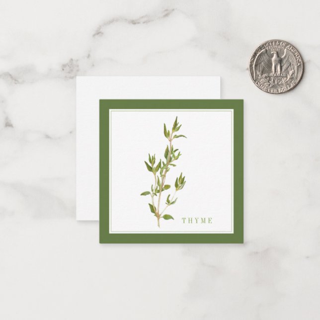 FRESH THYME 2.5" Square Flat Card / Green (Front/Back In Situ)