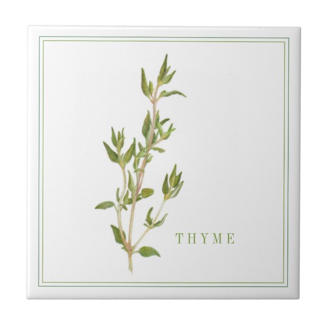 FRESH THYME 4.25x4.25 Ceramic Tile (+text) (Front)