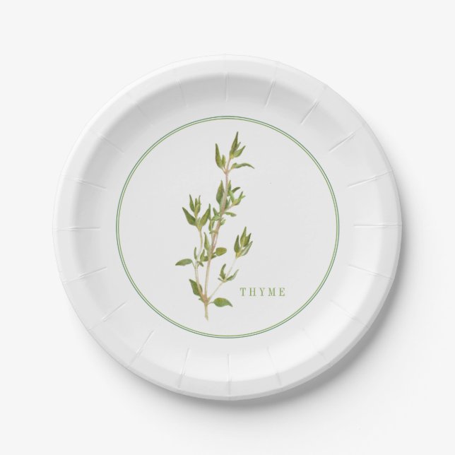 FRESH THYME 7" Round Paper Plates (Front)