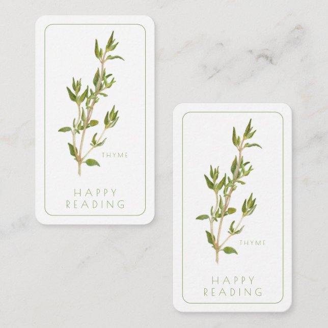 FRESH THYME Bookmark - 3.5x2 Card + Text  (Front/Back)