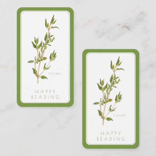 FRESH THYME Bookmark - 3.5x2 Card + Text / Green (Front/Back)