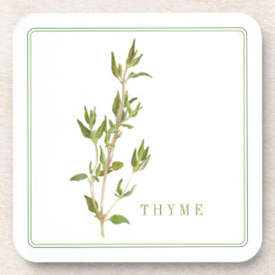 FRESH THYME Hard Plastic Coasters (+text)