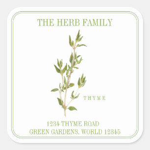 FRESH THYME Large Square Address Envelope Seals