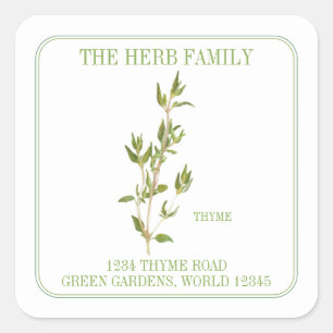 FRESH THYME Small Square Address Envelope Seals