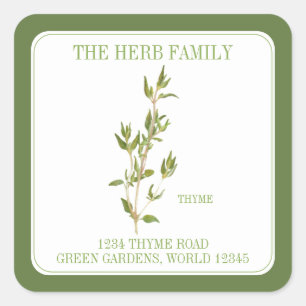 FRESH THYME Small Square Envelope Seals - Green