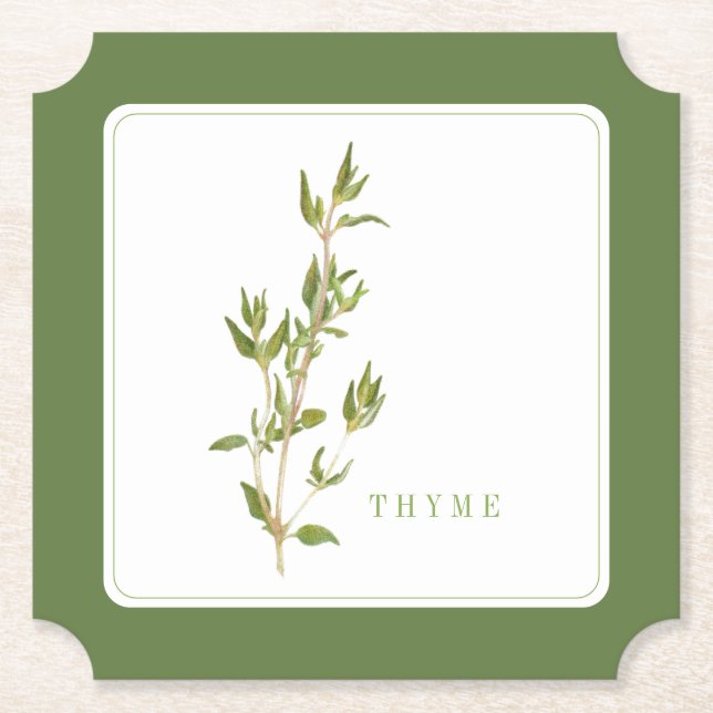 FRESH THYME Ticket Paper Coasters (+text) Green (Front)