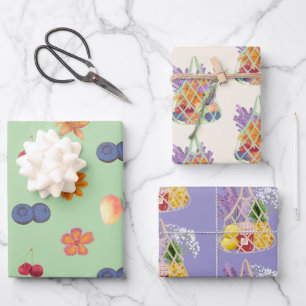 Fresh to the Market First Birthday Theme – Floral Wrapping Paper Sheet