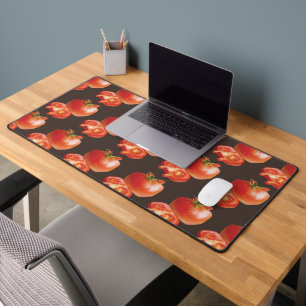 Fresh Tomato Pattern: Juicy Red Kitchen Art Desk Mat