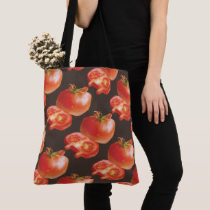 Fresh Tomato Pattern: Juicy Red Kitchen Art Tote Bag