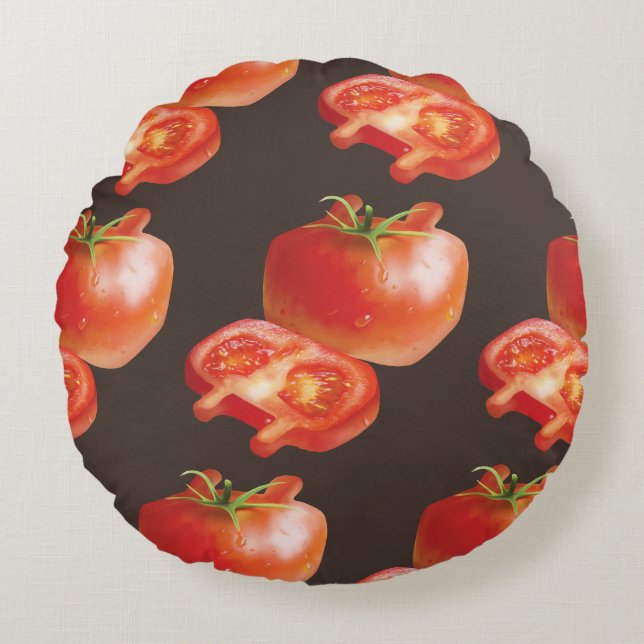 Fresh Tomato Round Cushion (Front)