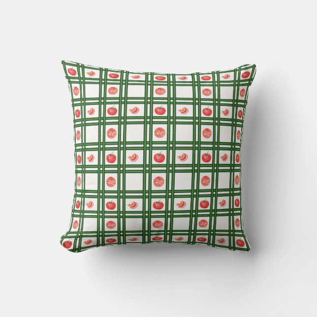 Fresh Tomatoes Gardener Pattern Cushion (Front)