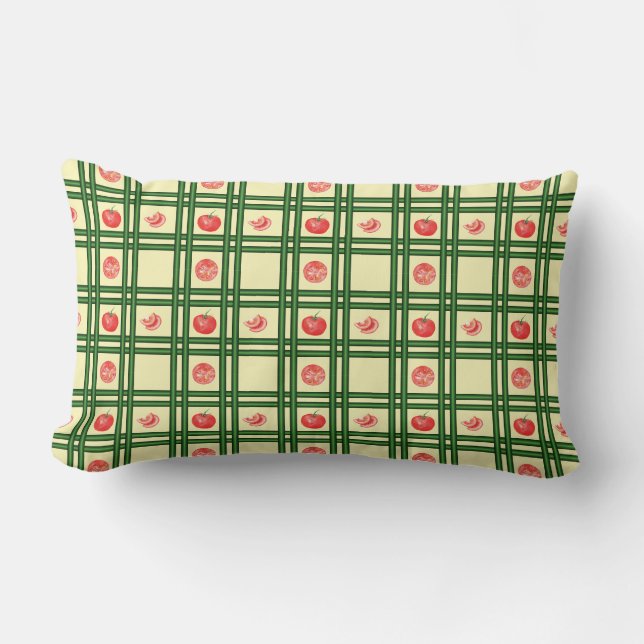 Fresh Tomatoes Gardener Pattern Lumbar Cushion (Front)