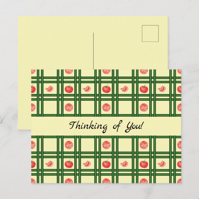 Fresh Tomatoes Gardener Pattern Postcard (Front/Back)