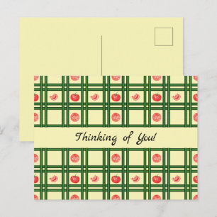 Fresh Tomatoes Gardener Pattern Postcard