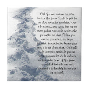 Fresh Tracks Inspirational Verse Ceramic Tile