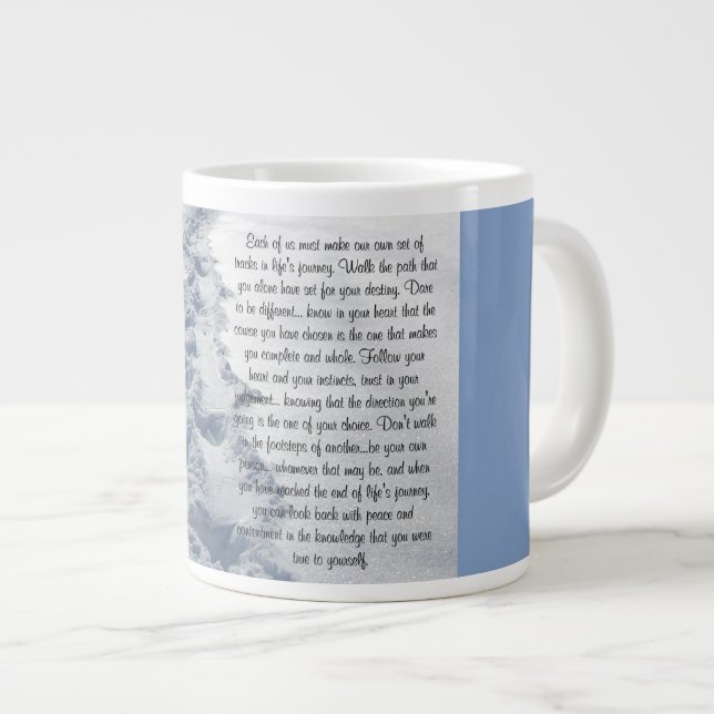 Fresh Tracks Inspirational Verse Large Coffee Mug (Front Right)