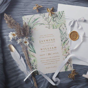 Fresh Tropical Destination Elegant Modern Wedding Invitation