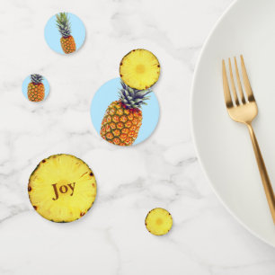 Fresh tropical pineapple fruit confetti