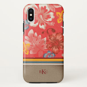 Fresh Tropical Vintage Hawaiian Islands Surfer iPhone X Case