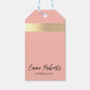 Fresh Tulips Pink Gold Foil Rustic Faux Gift Tags