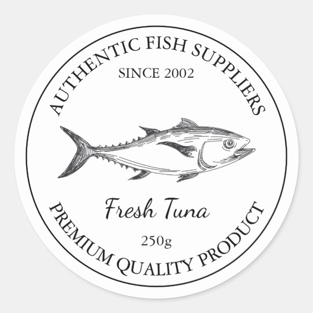 Fresh Tuna Fish Packaging Label (Front)