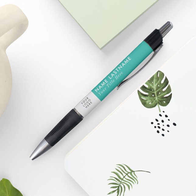 Fresh Turquoise Modern Simple Custom Logo Business (Creator Uploaded)