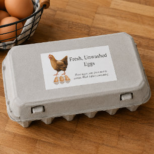 Fresh Unwashed Eggs Farm Label Sticker