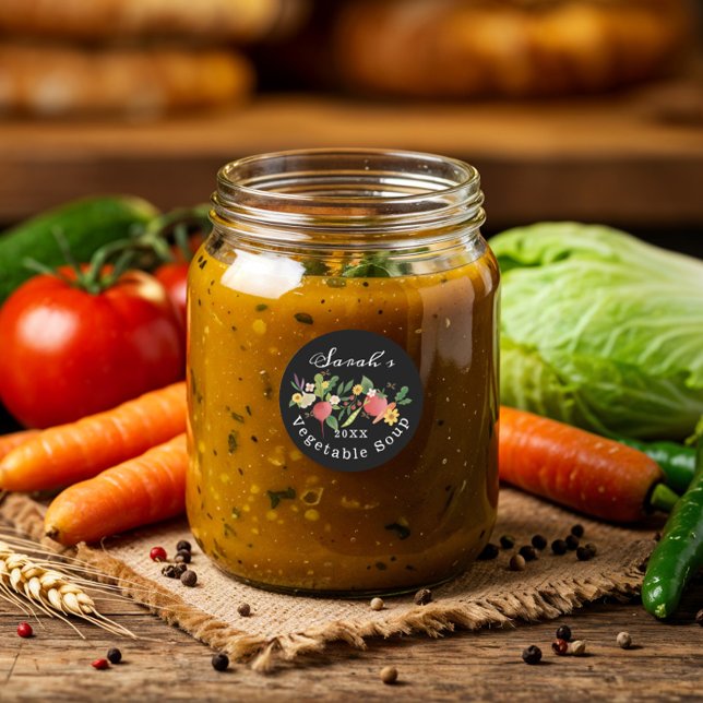 Fresh Vegetable Garden Medley & Butterflies Classic Round Sticker (Fresh Vegetable Garden Medley & Butterflies Classic Round Sticker)