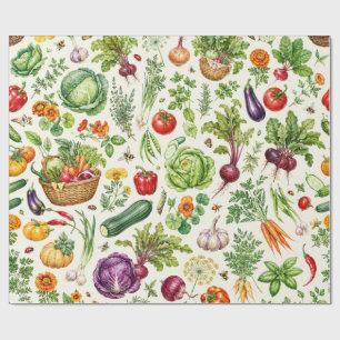 Fresh Vegetable Garden Produce Wrapping Paper