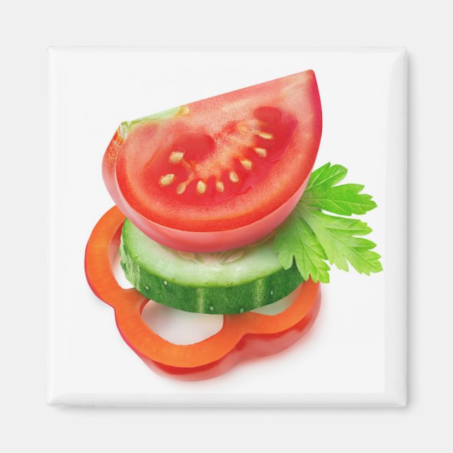 Fresh vegetable pieces magnet (Front)