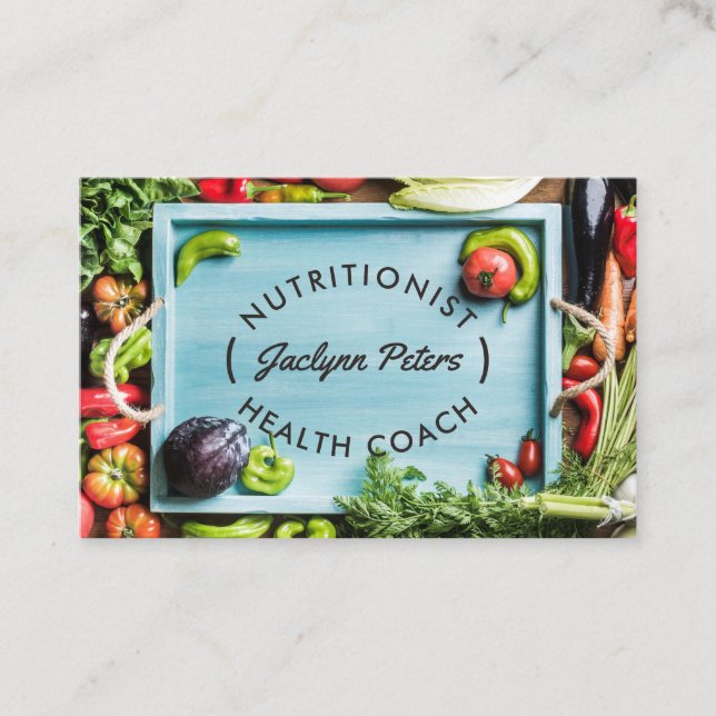 Fresh Vegetables Health Business Card | Tray (Front)