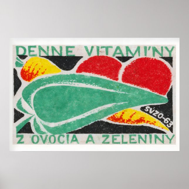 Fresh Vegetables - Matchbox Print - Czech Wall Art (Front)